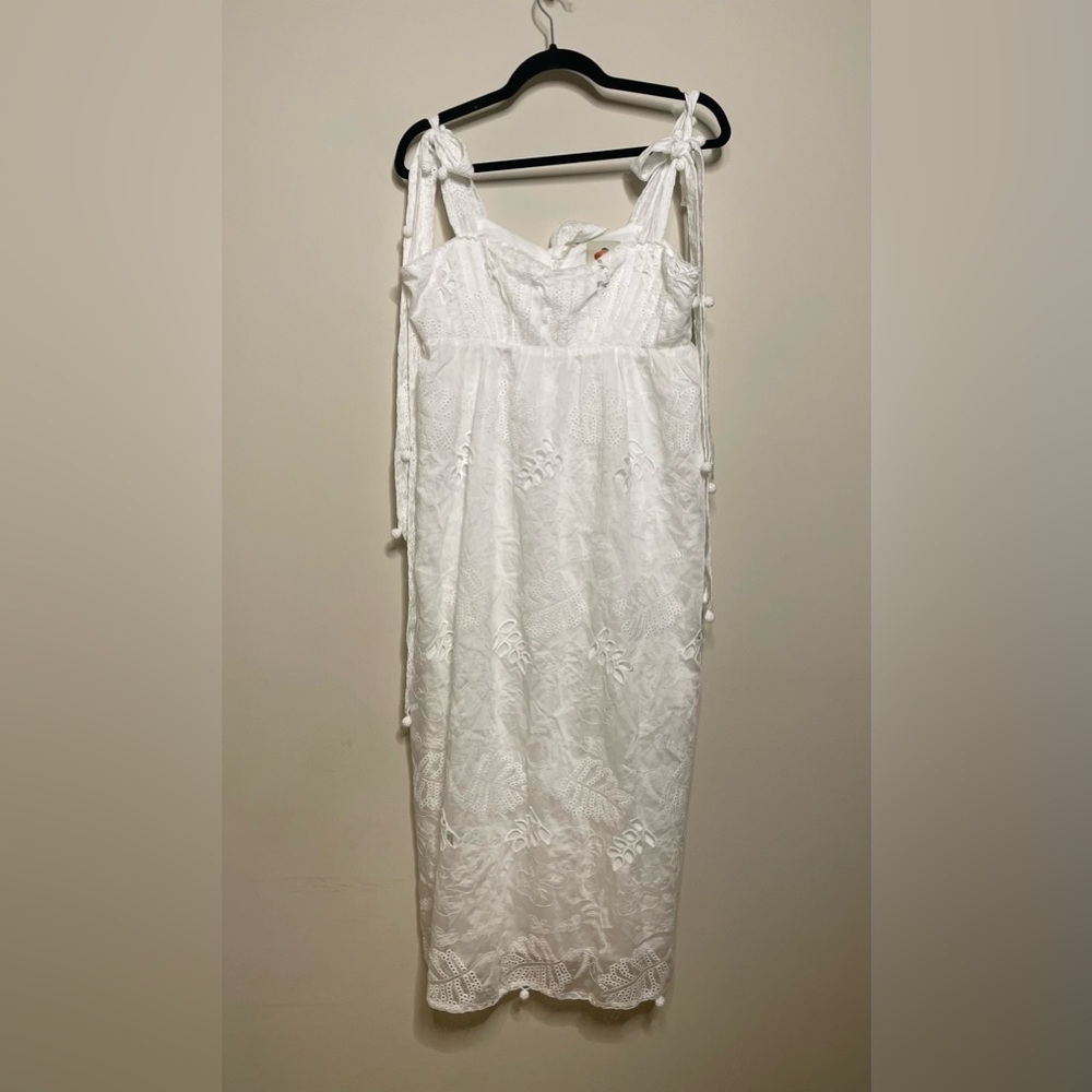 FARM Rio Eyelet Embroidered Midi Dress white - Picture 3 of 7